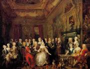 William Hogarth The Assembly at Wanstead House. Earl Tylney and family in foreground oil painting reproduction